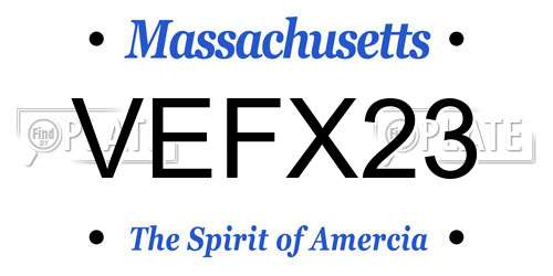 VEFX23 Massachusetts License Plate
