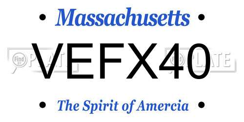 VEFX40 Massachusetts License Plate