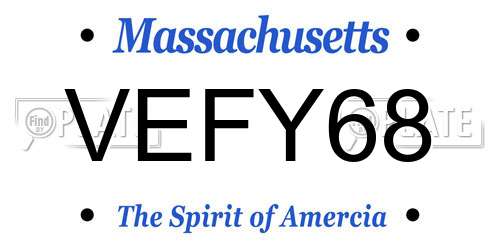 VEFY68 Massachusetts License Plate