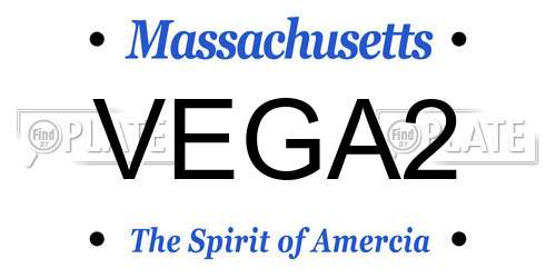 VEGA2 Massachusetts License Plate