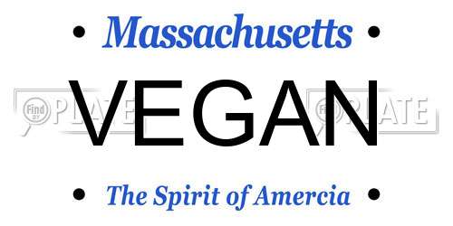 VEGAN Massachusetts License Plate