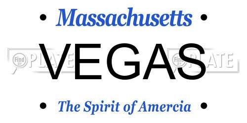 VEGAS Massachusetts License Plate