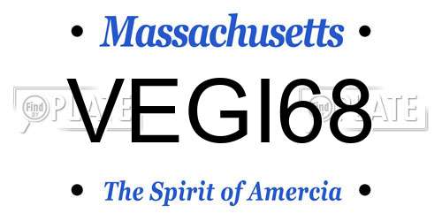 VEGI68 Massachusetts License Plate