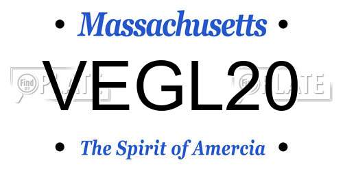 VEGL20 Massachusetts License Plate