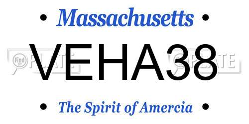 VEHA38 Massachusetts License Plate