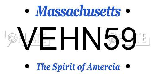VEHN59 Massachusetts License Plate