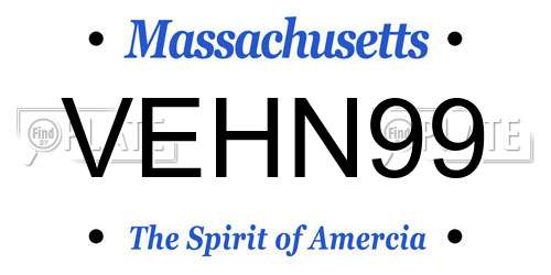 VEHN99 Massachusetts License Plate