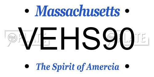 VEHS90 Massachusetts License Plate