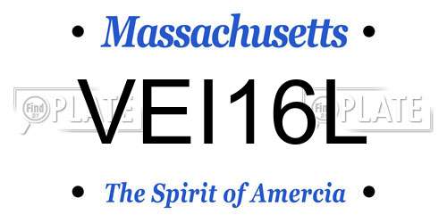 VEI16L Massachusetts License Plate