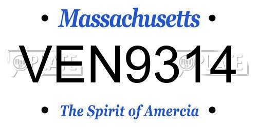 VEN9314 Massachusetts License Plate