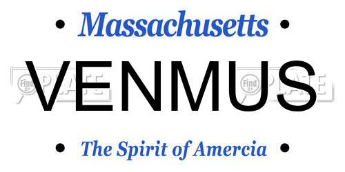 VENMUS Massachusetts License Plate