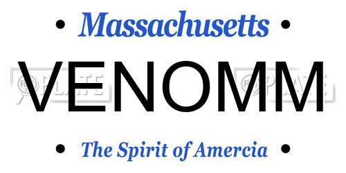 VENOMM Massachusetts License Plate