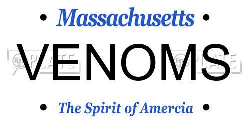 VENOMS Massachusetts License Plate