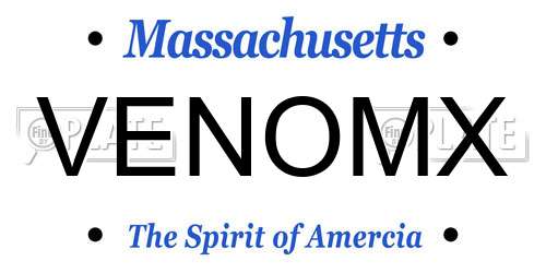 VENOMX Massachusetts License Plate