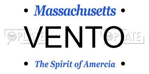 VENTO Massachusetts License Plate