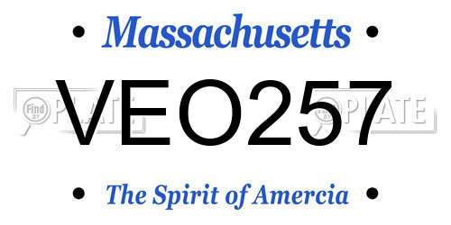 VEO257 Massachusetts License Plate