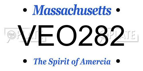 VEO282 Massachusetts License Plate