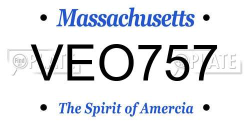 VEO757 Massachusetts License Plate