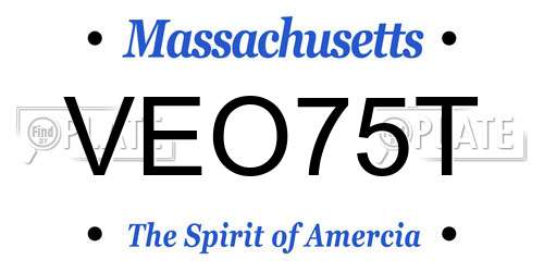 VEO75T Massachusetts License Plate