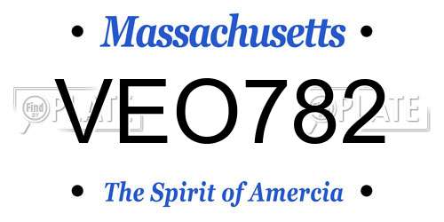 VEO782 Massachusetts License Plate