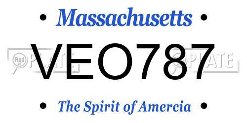 VEO787 Massachusetts License Plate