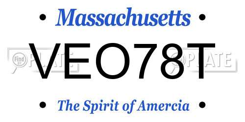 VEO78T Massachusetts License Plate