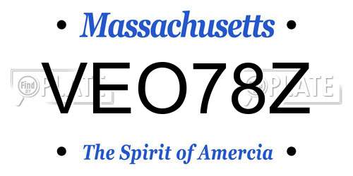 VEO78Z Massachusetts License Plate