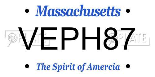 VEPH87 Massachusetts License Plate
