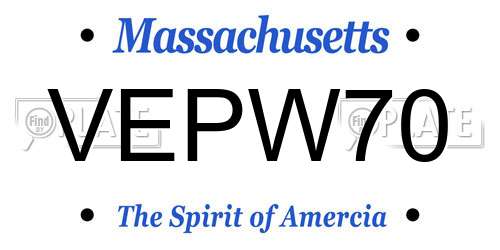 VEPW70 Massachusetts License Plate