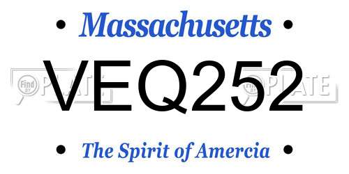VEQ252 Massachusetts License Plate