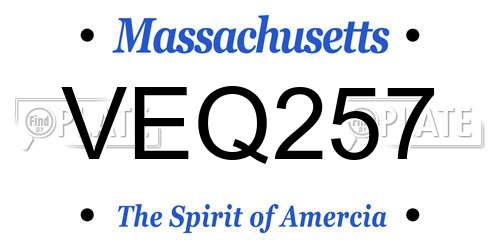 VEQ257 Massachusetts License Plate