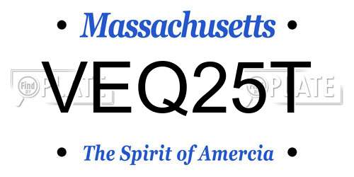 VEQ25T Massachusetts License Plate