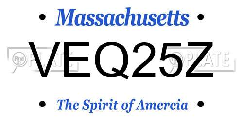 VEQ25Z Massachusetts License Plate