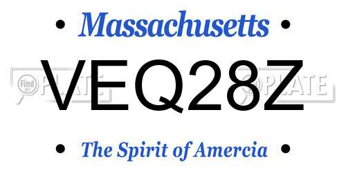 VEQ28Z Massachusetts License Plate