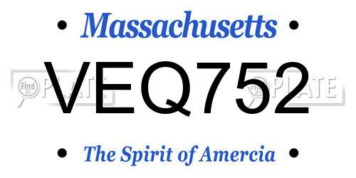 VEQ752 Massachusetts License Plate