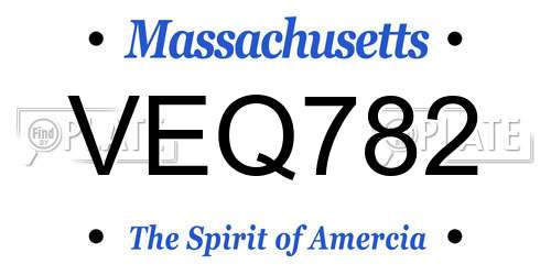 VEQ782 Massachusetts License Plate