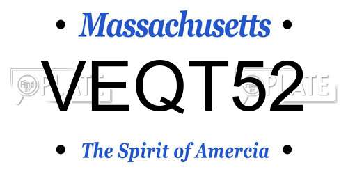 VEQT52 Massachusetts License Plate