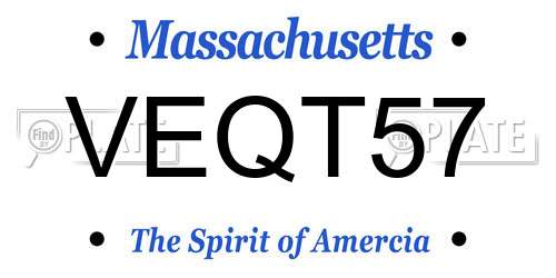 VEQT57 Massachusetts License Plate