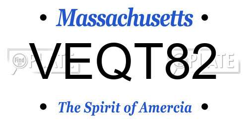 VEQT82 Massachusetts License Plate