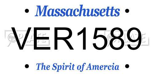 VER1589 Massachusetts License Plate