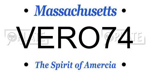 VERO74 Massachusetts License Plate