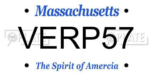 VERP57 Massachusetts License Plate
