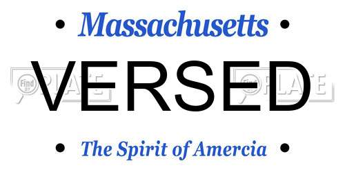 VERSED Massachusetts License Plate