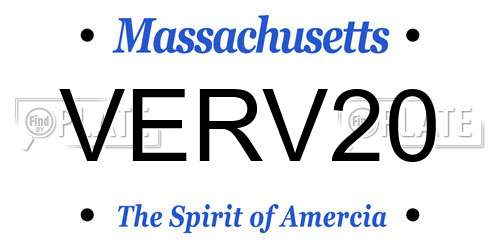 VERV20 Massachusetts License Plate