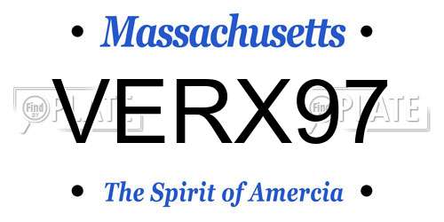 VERX97 Massachusetts License Plate