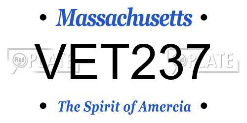 VET237 Massachusetts License Plate
