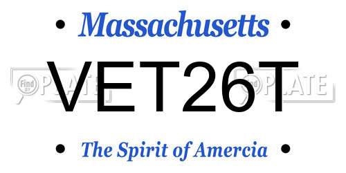 VET26T Massachusetts License Plate