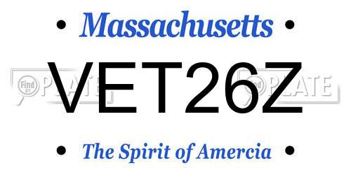 VET26Z Massachusetts License Plate