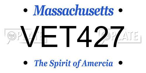 VET427 Massachusetts License Plate