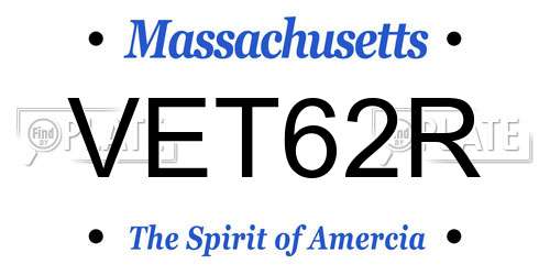 VET62R Massachusetts License Plate